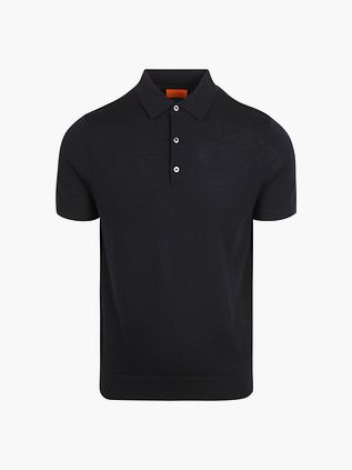 Suitable Polo Rishi z wełny merynosów granatowe