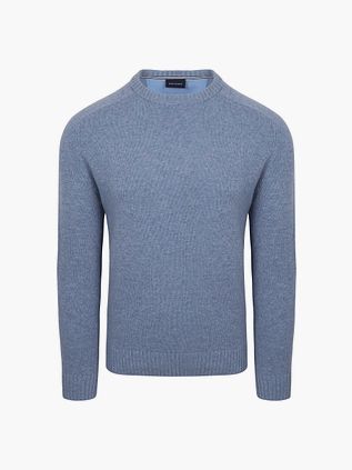 Sweter Suitable z wełny jagnięcej z okrągłym dekoltem, jasnoniebieski