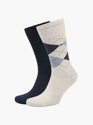 Tommy Hilfiger 2-pack skarpetek beżowy melanż