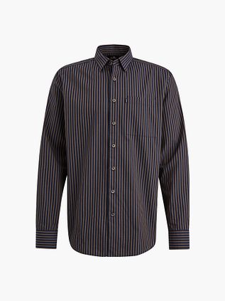 Vanguard Gestreiftes Hemd Navy Braun