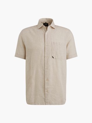 Vanguard Kortærmet Skjorte i Linnedblanding Elfenben