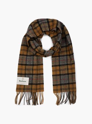 BarbourScarfs Tartan Lambswool Light Brown