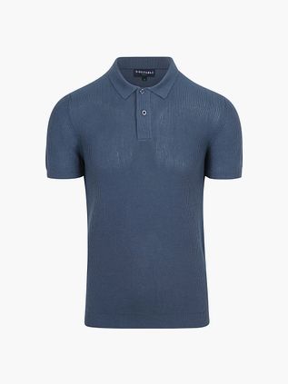 Koszulka polo Suitable Respect Structure Knit w kolorze niebieskim