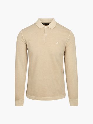 Marc O'Polo Langærmet Poloshirt Beige