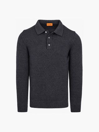 Suitable Button Longue Melange Navy polo shirt