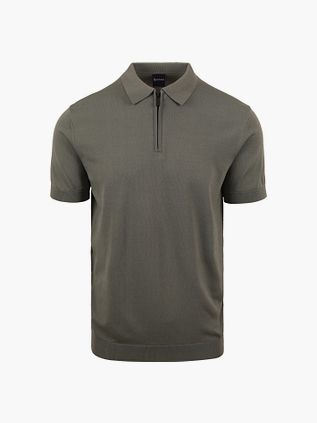 Suitable Polo de media cremallera verde