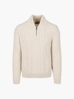 Superdry Pullover Half-Zip Jacob Cable Écru