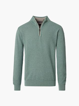 Sweter Halfzip Structure Melange w kolorze jasnozielonym CASAMODA