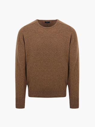 William Lockie Pullover i lammeuld i Driftwood