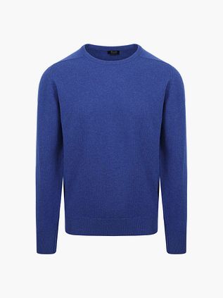 William Lockie Sweter z jagnięcej wełny niebieski