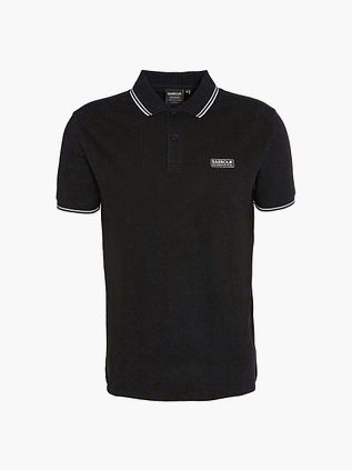 Barbour International Piqué Poloshirt Evan Tipped Svart