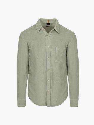 BOSS Relegant Skjorte Corduroy Grøn