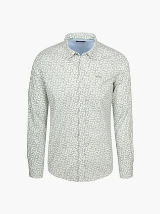 NZA Skjorte Oban Poplin Flower Print Grønn