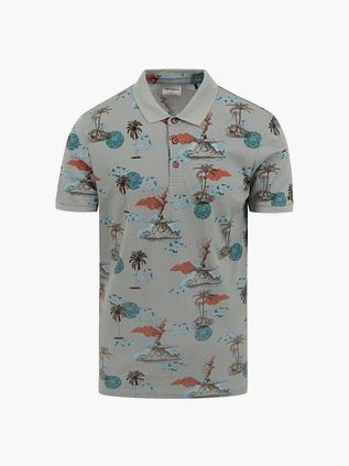 Polo No Excess con estampado verde