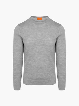 Suitable Merino Pullover Mid Grijs