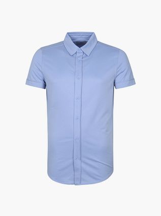 Suitable Prestige Earl Kortermet Skjorte Lyseblå