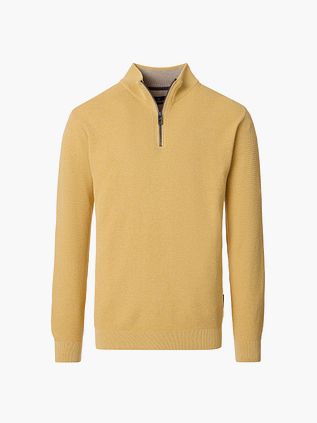 Sweter Halfzip Structure Melange w kolorze żółtym CASAMODA