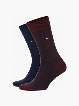 Tommy Hilfiger 2-pack Socks Birdseye Navy Burgundy
