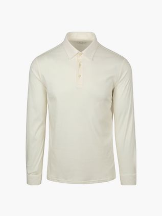 Desoto Essential Langermet Poloskjorte Off-white