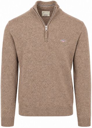 Gant Halfzip Lamswol Trui Camel