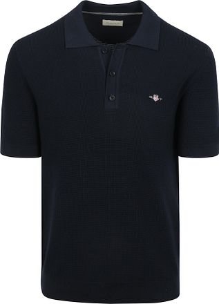 GANT Strikket Polo Marineblå