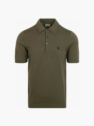 No Excess dzianinowe polo w kolorze oliwkowej zieleni