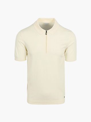 No Excess Half Zip Poloshirt Blanc Cassé