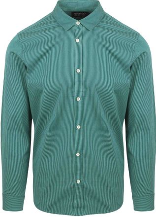 Scotch and Soda Skjorta Essential Poplin Stripe Grön