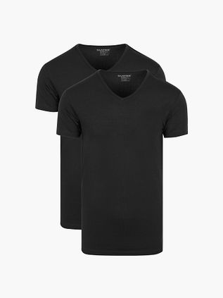 Slater 2-pack T-Shirt stretch con scollo a V Nero