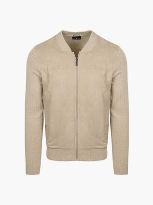 State Of Art Strickjacke Zip Bomber Beige