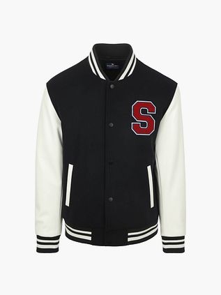 Steppin' Out Varsity Embroidery Jakke Marineblå
