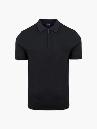 Suitable Half Zip Polo Blå