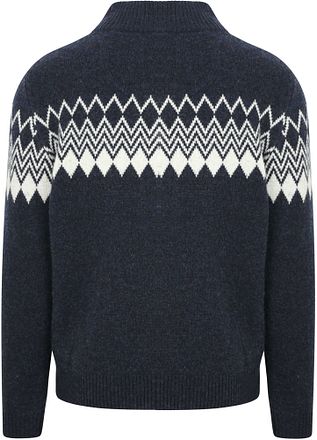 Suitable Avery Nordic Halvzip Tröja Ullblandning Navy