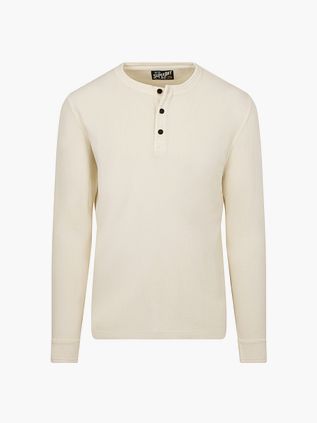 Superdry Genser Henley Textured Ecru