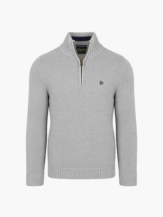Superdry Knit Half Zip Cotton Jumper Grå