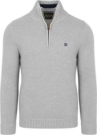 Superdry Knit Half Zip Cotton Jumper Szary