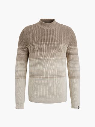 Sweter Vanguard z dzianiny w paski w kolorze beżowym