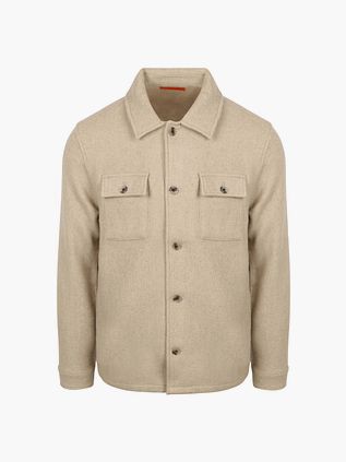 Beżowa overshirt Suitable z mieszanki wełny