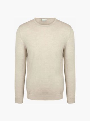 Beżowy sweter z wełny merynosów Profuomo