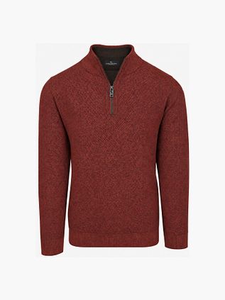 CASAMODA Half-zip Jumper Structure Brick marl