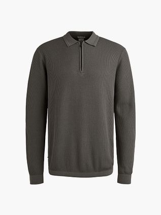 Cast Iron Longsleeve Half-Zip Polo Struktur Antracit