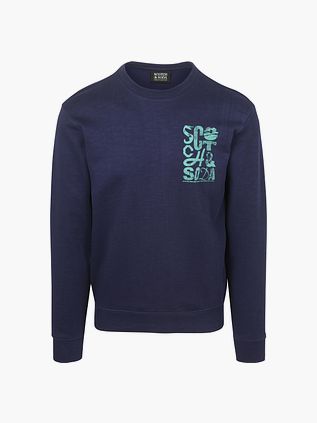 Felpa Scotch and Soda con logo navy