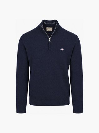 Gant Halfzip Lamswol Trui Navy