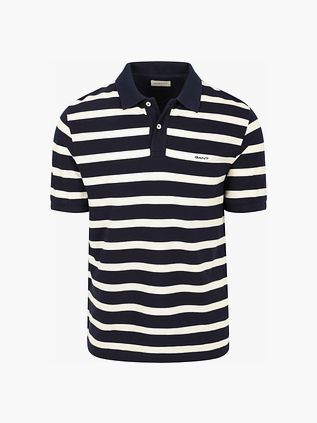 Gant Poloshirt Stripe Navy Wit