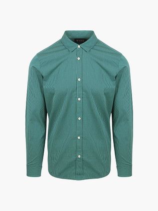 Scotch & Soda Skjorte Essential Poplin Stripe Grønn