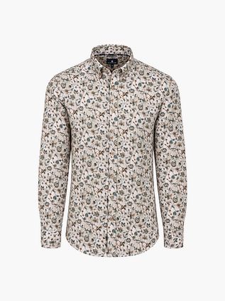 State Of Art Shirt Leaf Print Green