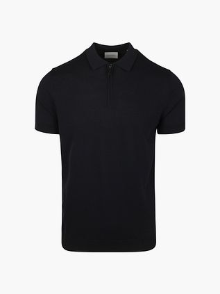 Suitable Strikket Halv Lynlås Polo Blå