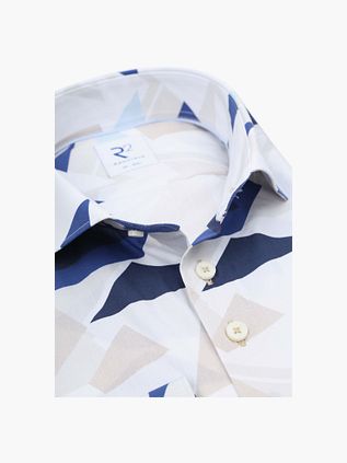 R2 Shirt Geometrical Print Blue