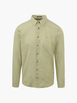 Camicia in lino No Excess verde