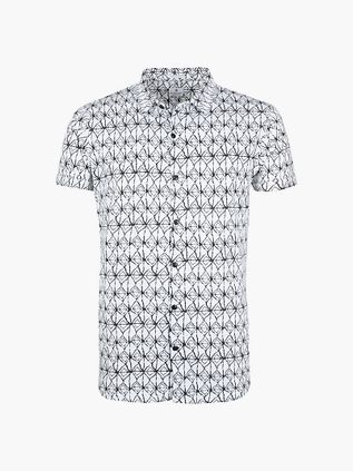 Dstrezzed Skjorte Med Hvidt Mønster